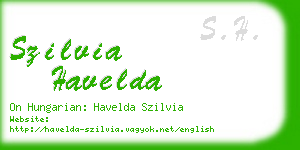 szilvia havelda business card